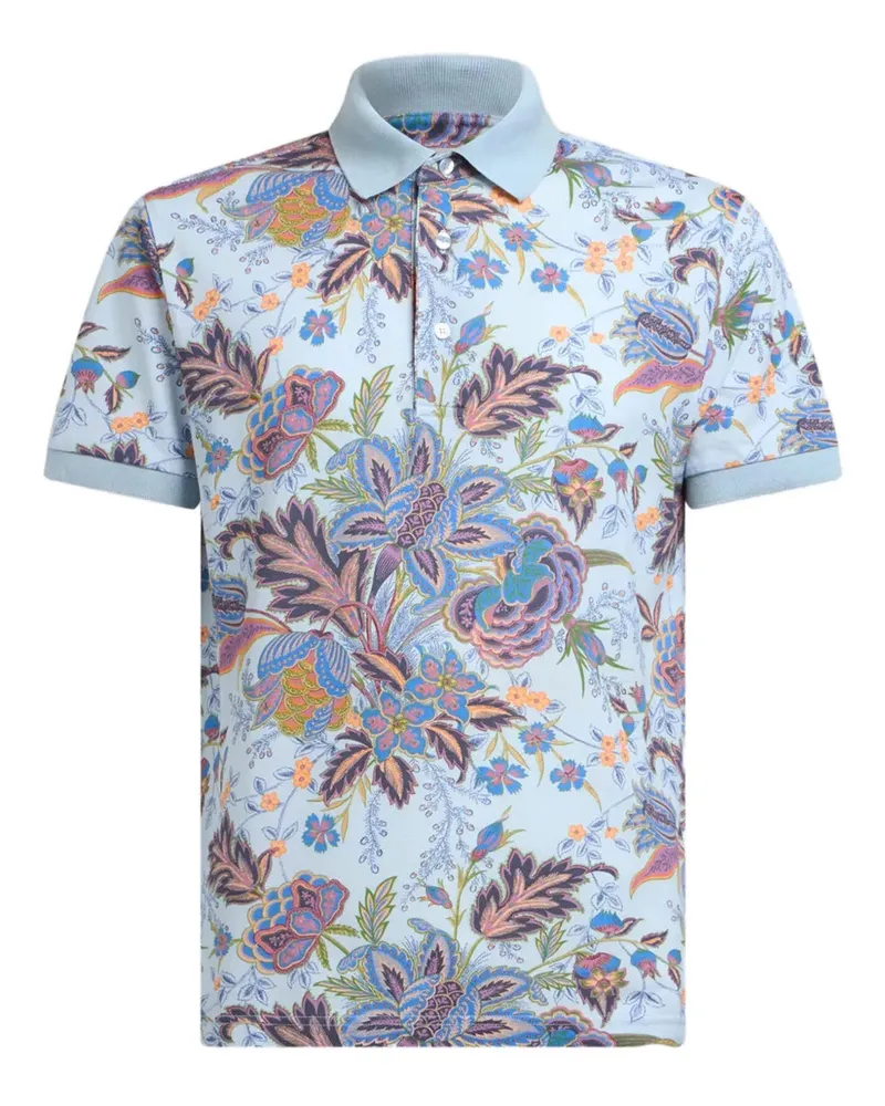 Etro Cotton Polo -Hemd mit Logo -Stickerei X0880