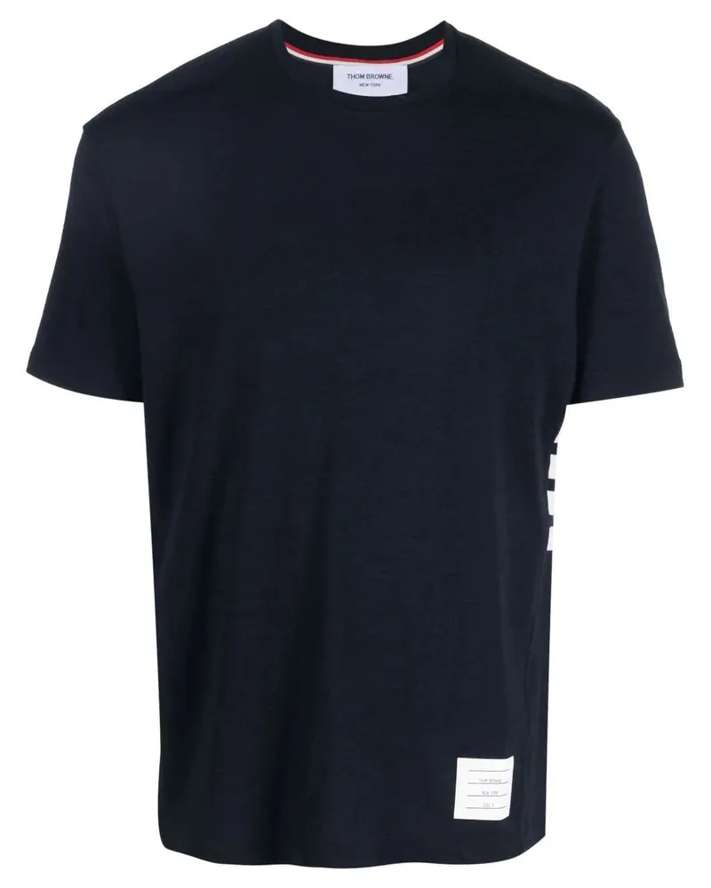 Thom Browne 4 Bar Logo Patch T -Shirt Grey