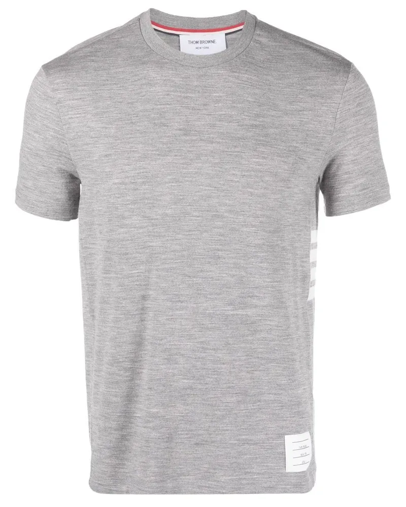 Thom Browne 4 Bar Logo Patch T -Shirt Grey