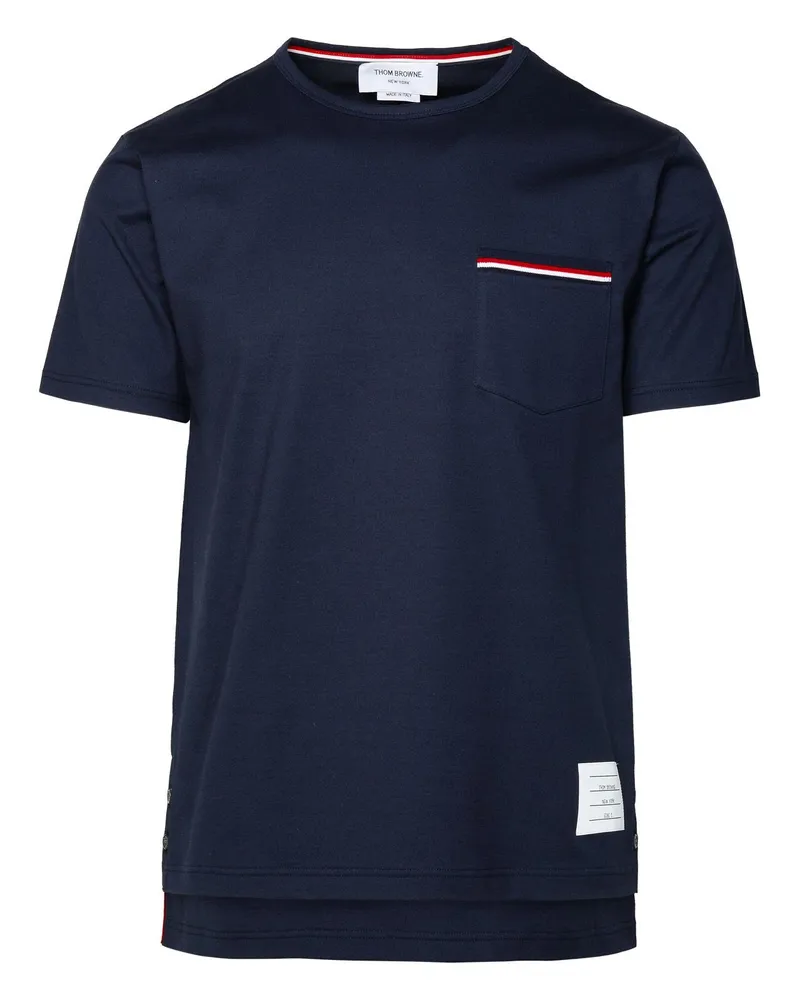 Thom Browne Navy Baumwoll -T -Shirt Navy