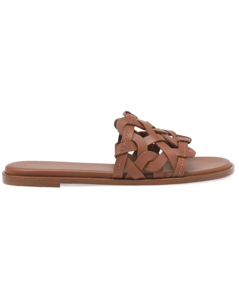 Gianvito Rossi Amalfi Leder flache Sandalen Leather