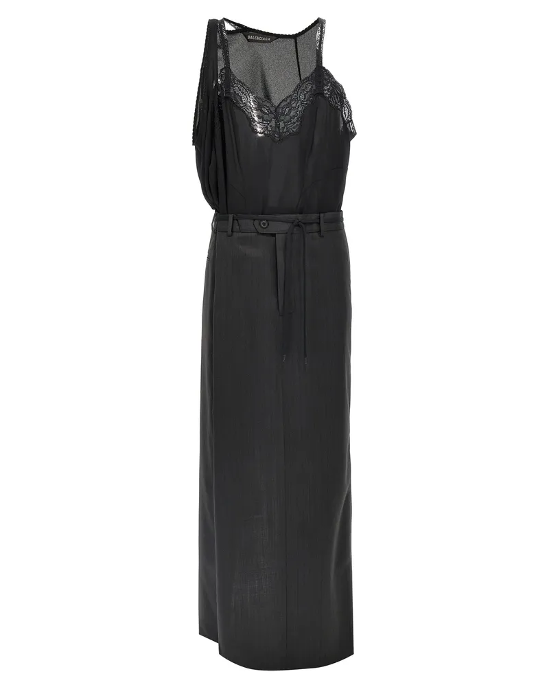 Balenciaga Patched Slip“-Kleid Black