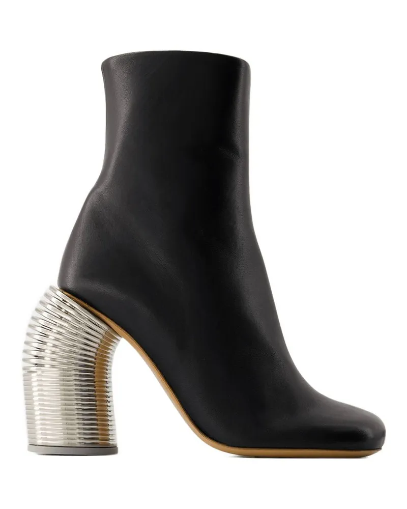 OFF-WHITE Silber Spring -Knöchelstiefel von weißem Lederschwarz/ Silber Black
