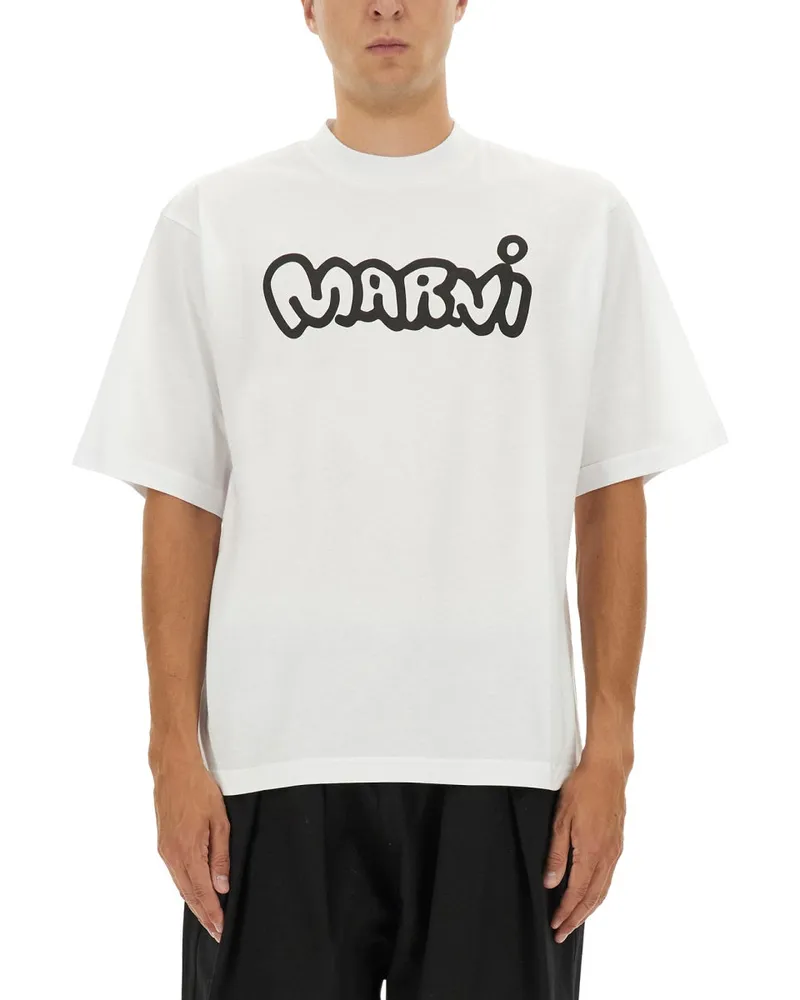 Marni T -Shirt mit Druck White