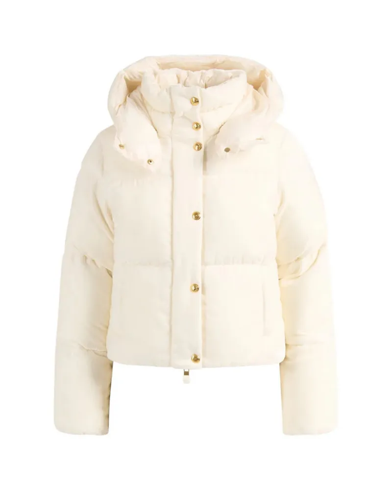 Elisabetta Franchi Velvet Down Jacke Latte
