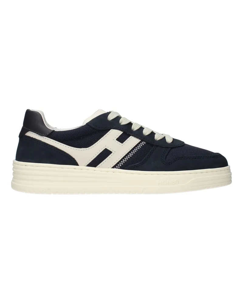 Hogan H630 Herrens Sneakers aus blauem/beigem Stoff -