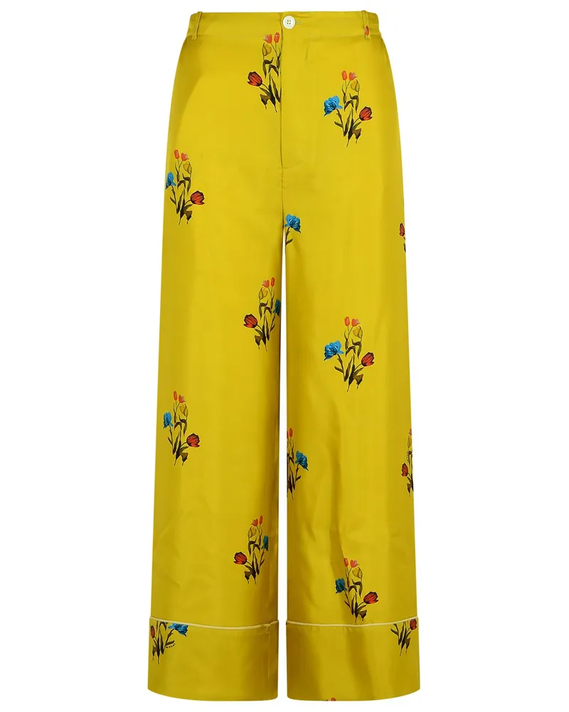 Marni Senf Seidenhose Yellow