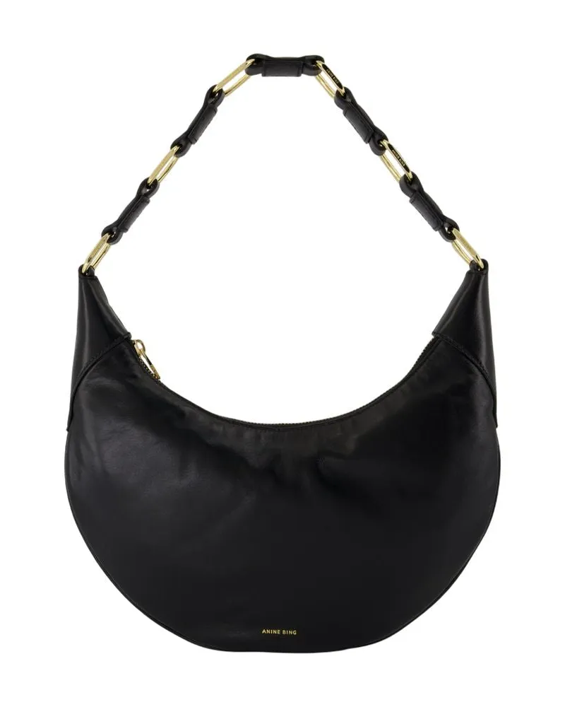 Anine Bing Kate Hobo Bag  Leder schwarz Schwarz
