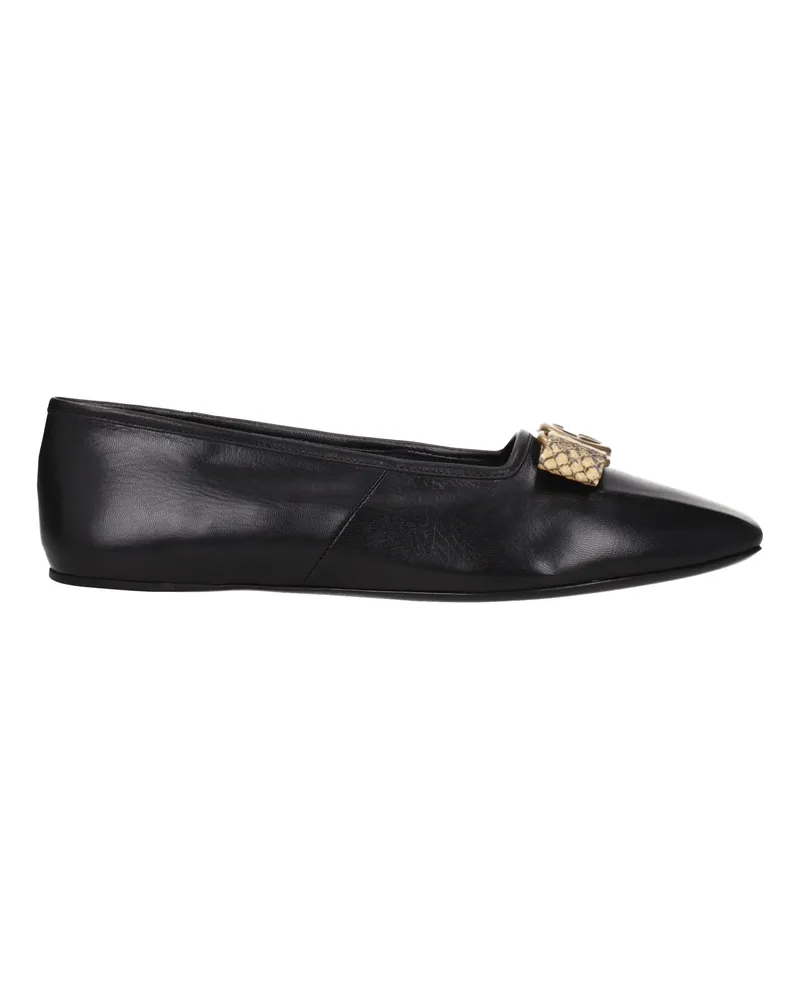 Gucci Ballerina Gg Damens Leder Schwarz -