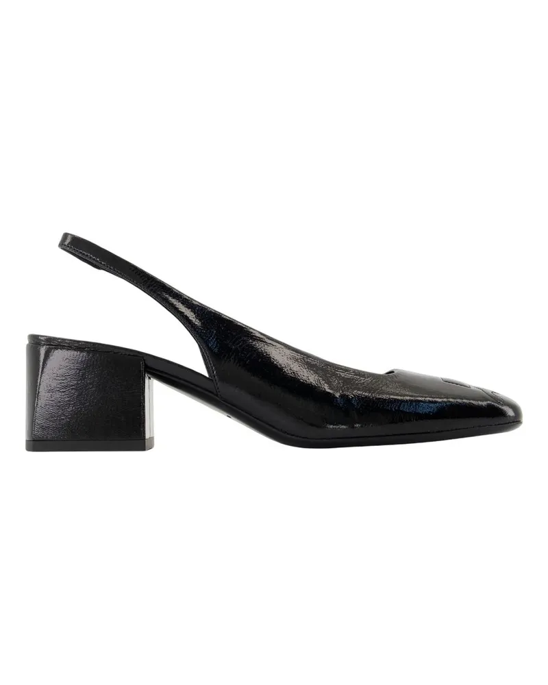 Courrèges Kulturerbe Sandalen Courreves Leder schwarz Black