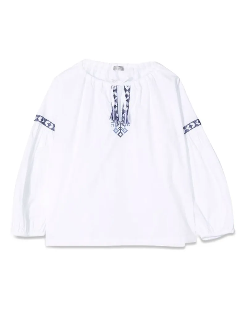 Il Gufo Weiß/Blau M/Langes Hemd White