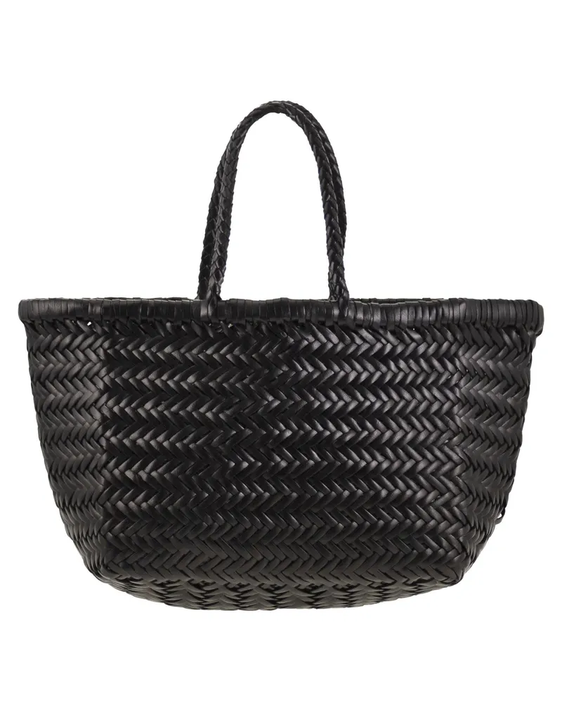 Dragon Triple Jump Small Woven Leather Bag Black