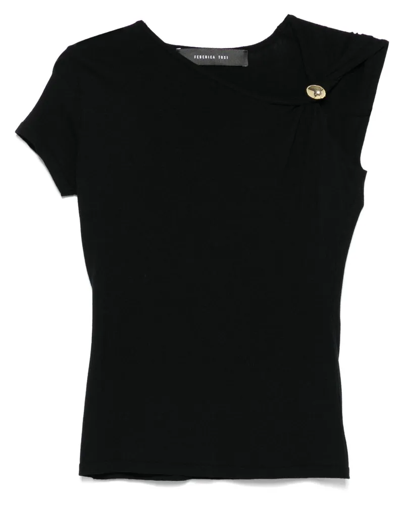 Federica Tosi T -Shirt mit Dekoration Nero