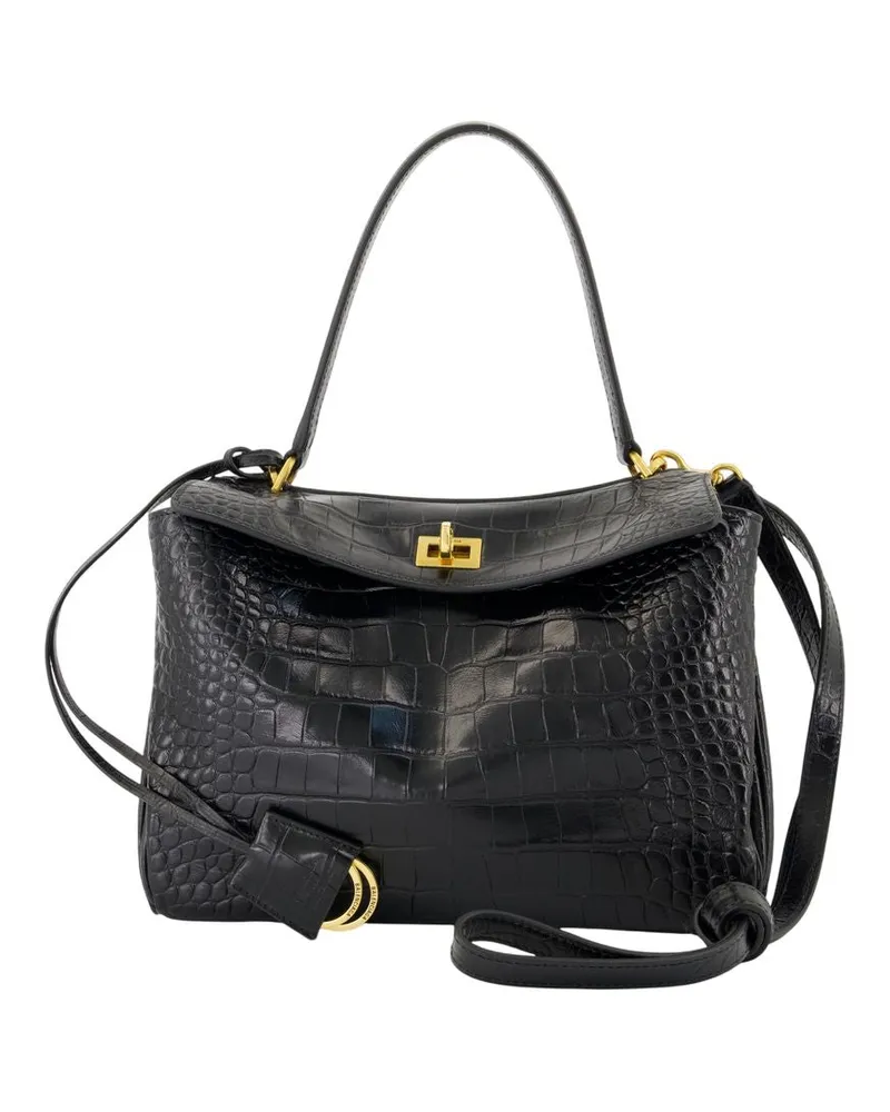 Balenciaga Rodeo Top -Griff kleiner Geldbeutel  Leder schwarz Schwarz