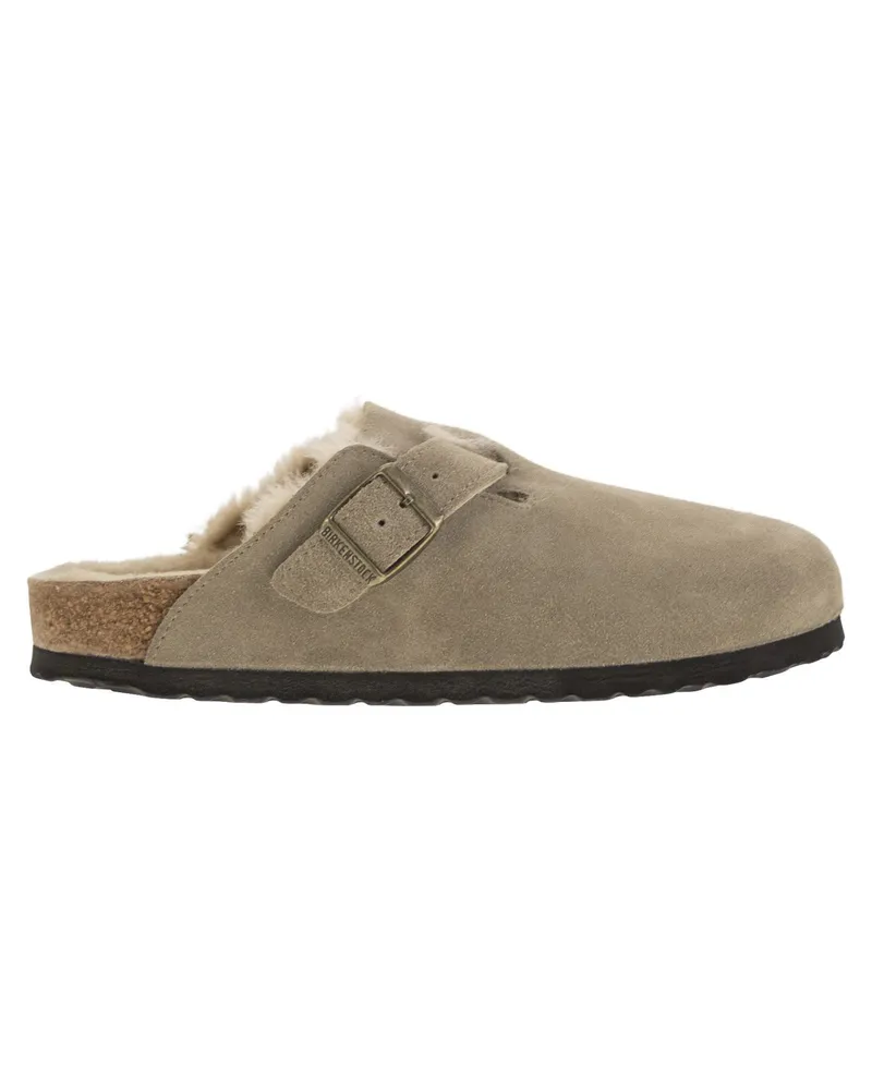 Birkenstock Boston Sabot mit Pelzfutter Turtledove