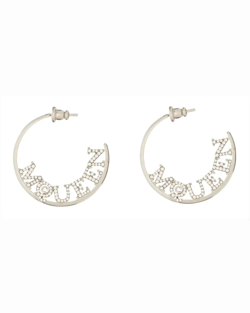 Alexander McQueen Alexander MC Queen Logo Ohrringe Silver