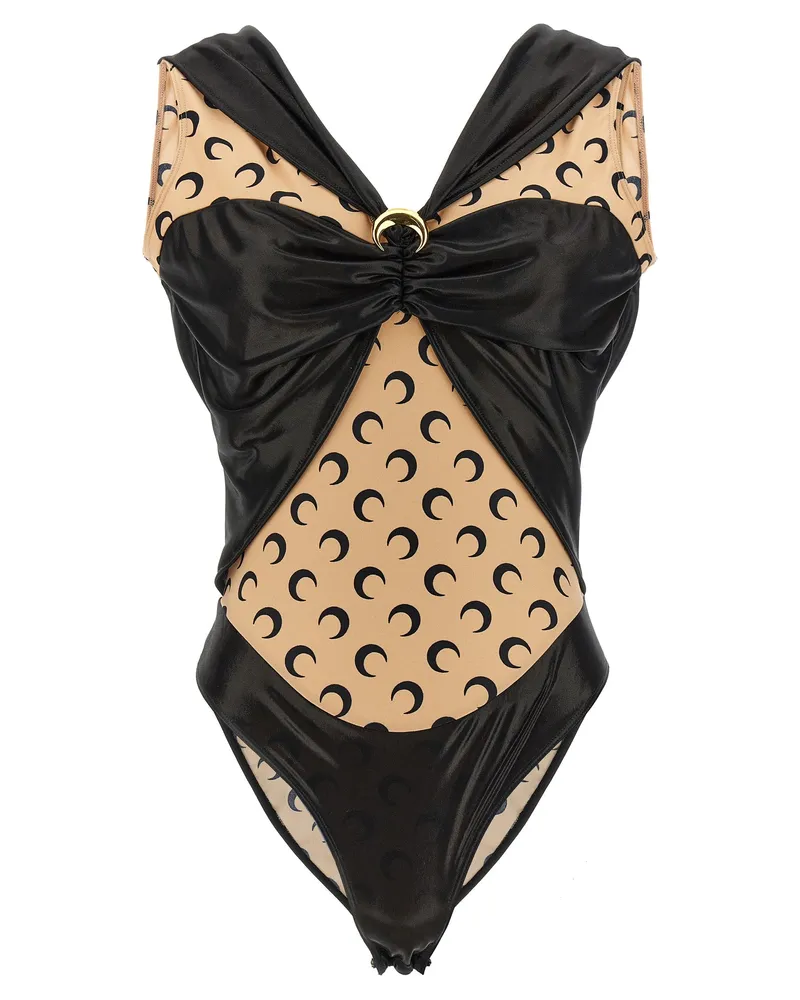 Marine Serre Logo Bodysuit Black