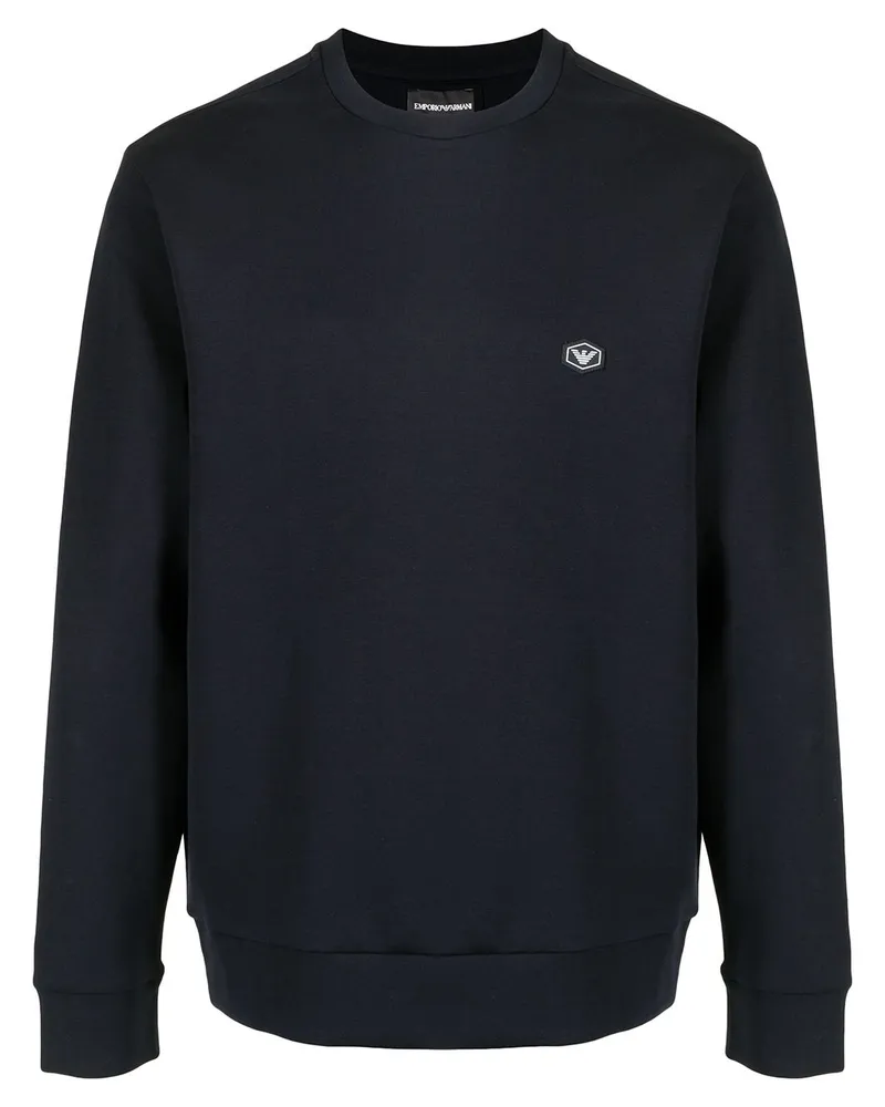 Emporio Armani Cotton Crewneck Sweatshirt Blue