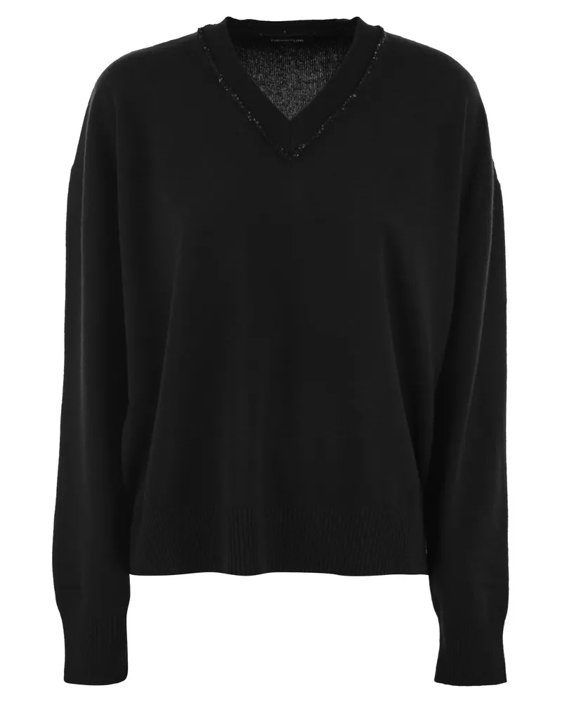 Fabiana Filippi gegen Nackenpullover mit Pailletten Black