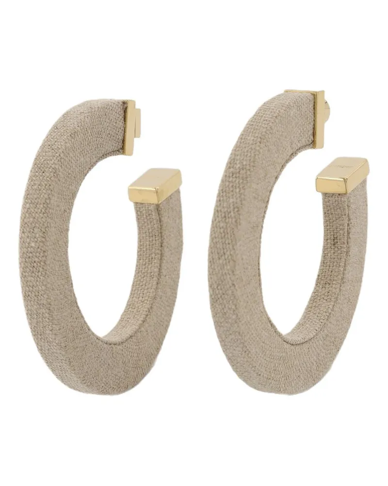 Jacquemus Ohrringe la Créole Linu in Beige -Leinen Beige