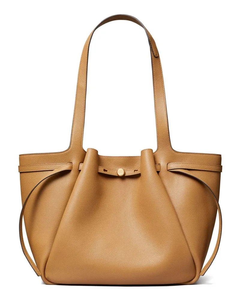 Tory Burch Romy Leder-Einkaufstasche Marrone