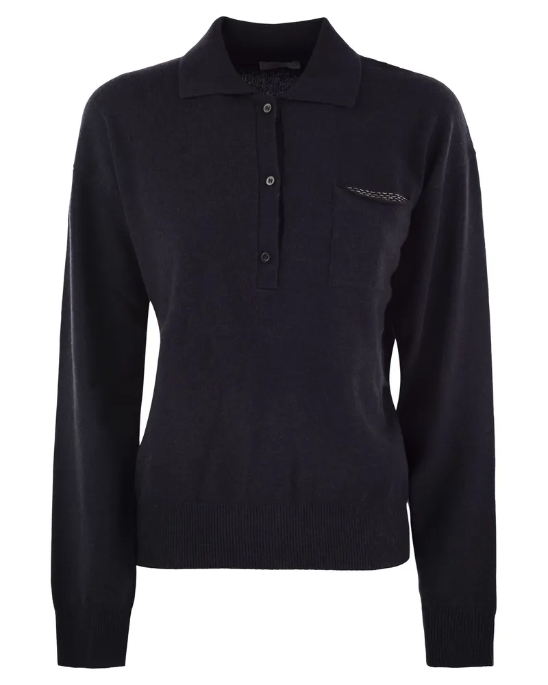Peserico Virgin Woll-, Seiden- und Kaschmir -Tricot -Pullover Night
