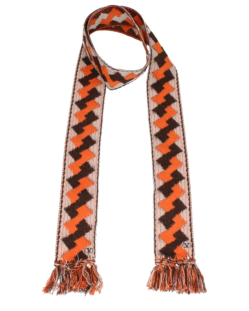 Valentino Garavani Herrens Mehrfarbiger Baumwollschal -