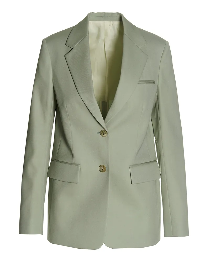 Lanvin Wolle Single Breast Blazer Jacke Green