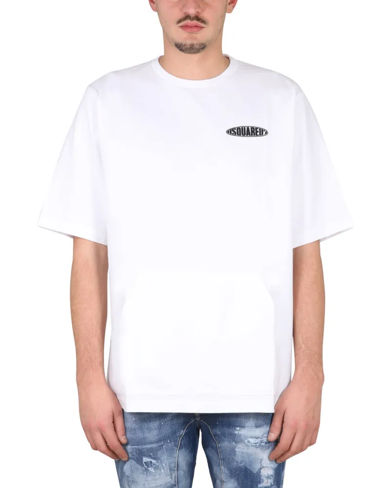 Dsquared2 Surfbrett Skater T -Shirt White