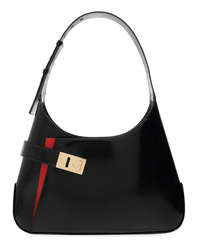 Ferragamo Arch Hobo Umhängetasche Nero