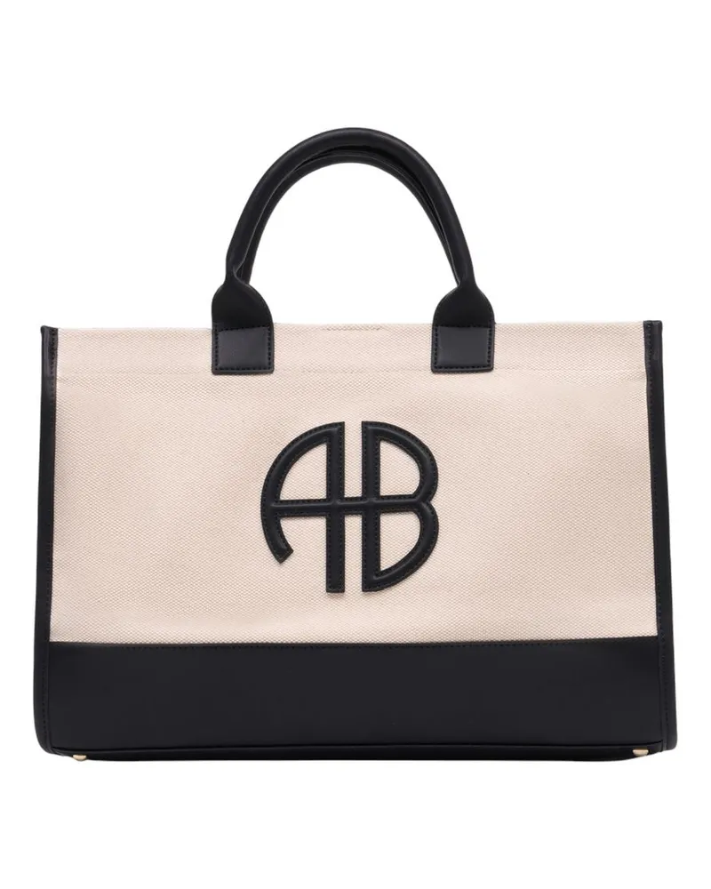 Anine Bing Mittlere Lara Shopper-Tasche  Baumwolle Beige Beige