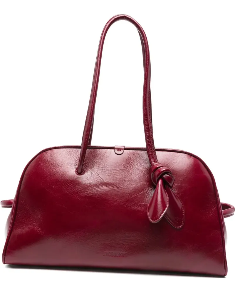 Jacquemus knotte Beutel mit oberem Griff Burgundy