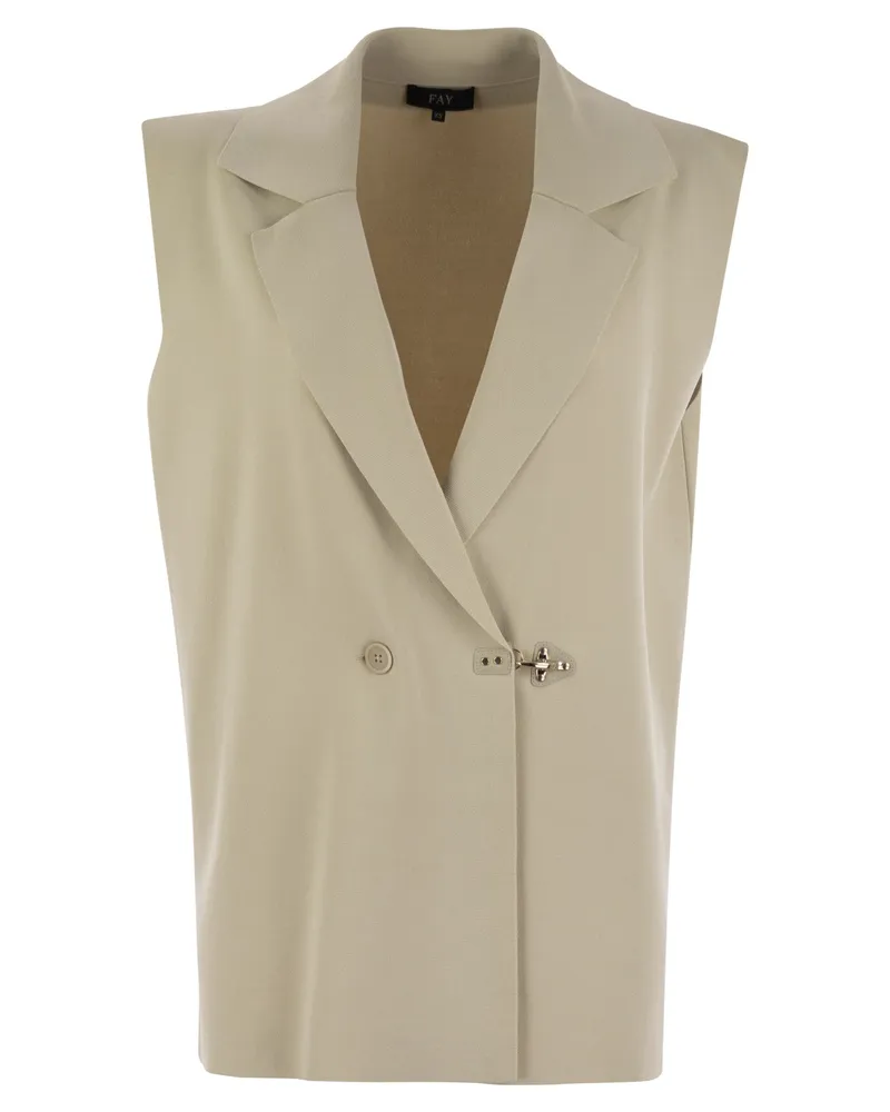 Fay Technical Viskose Strickweste Cream