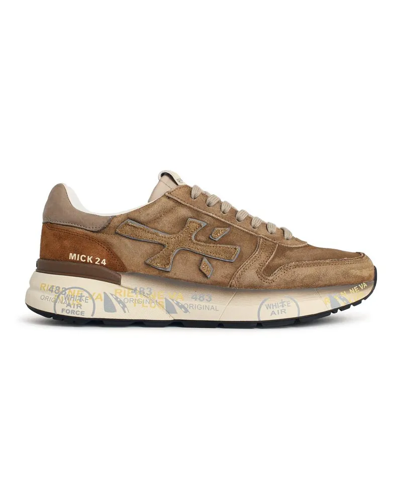 Premiata Beigefarbene Sneakers „Mick“ aus Wildledermischung von Beige