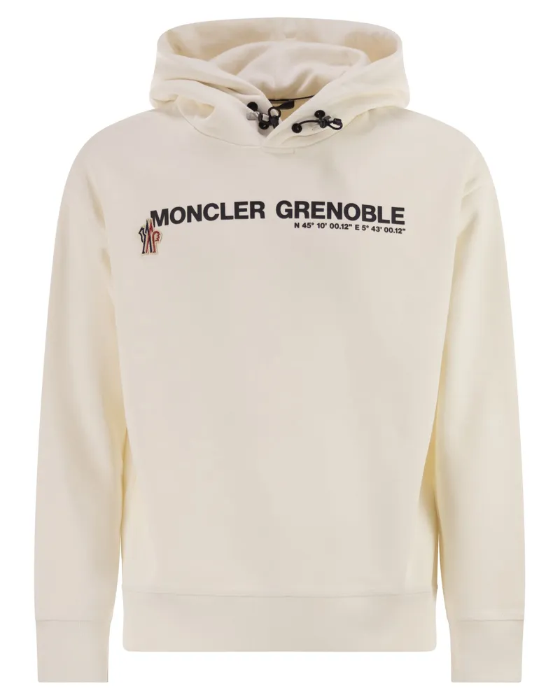 Moncler MONCLER GRENBLE LOGOED COUTWOLLE Sweatshirt mit Kapuze Cream