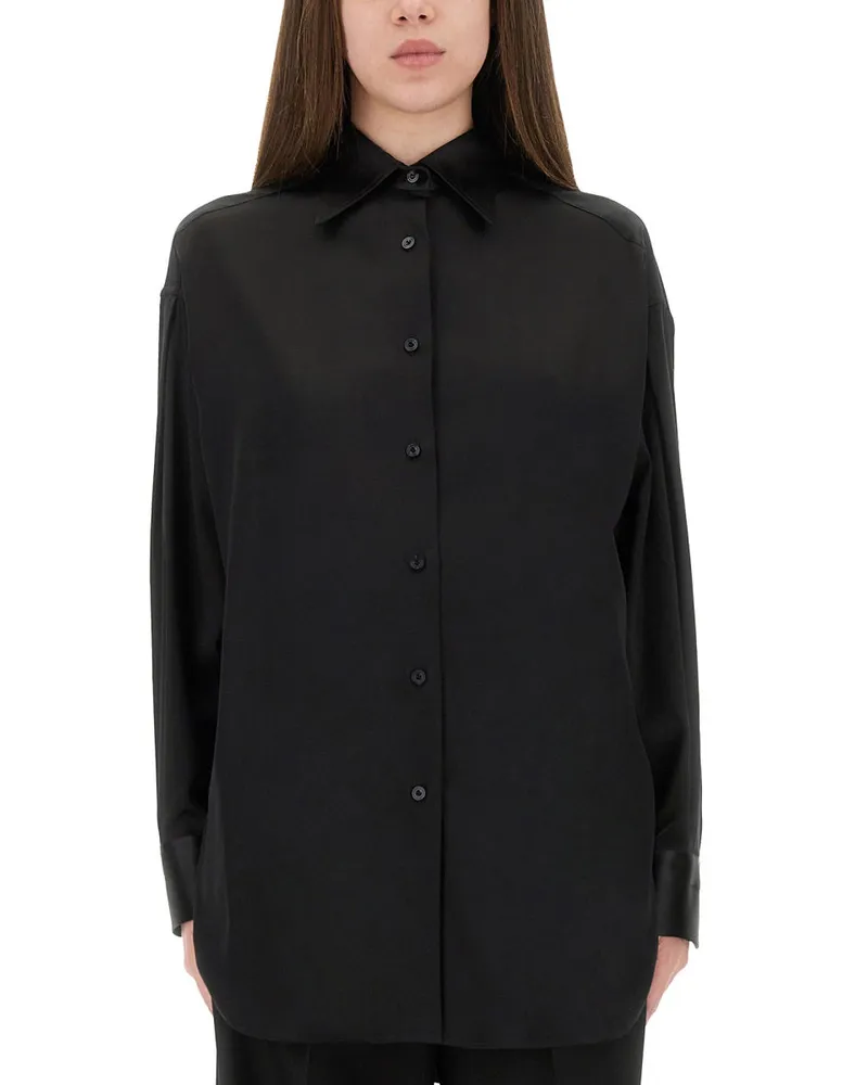 Tom Ford Stretch Seidensatinhemd Black