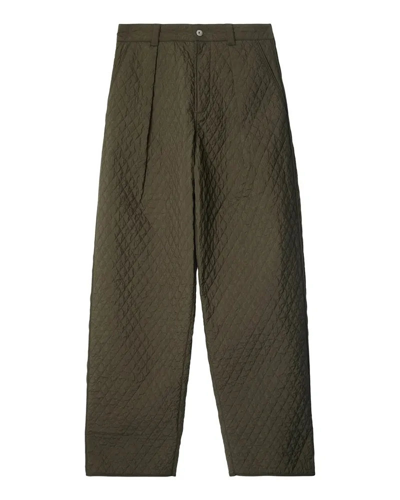 Burberry gesteppte Faltenhose Green