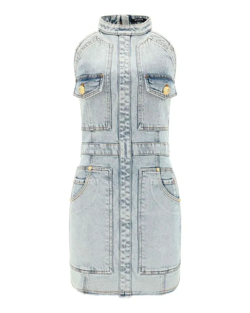 Balmain Denim Mini Kleid Blau