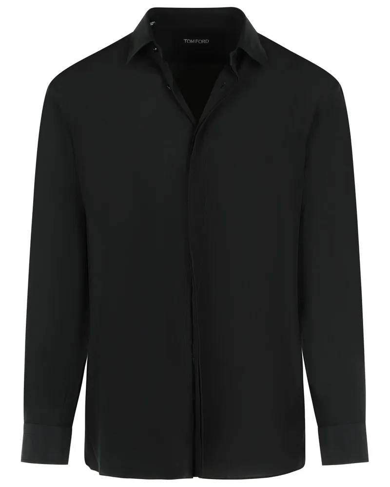 Tom Ford Black Seidenhemd Black
