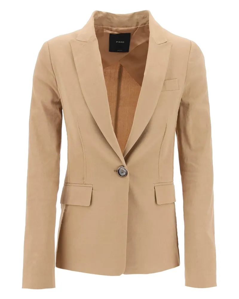 Pinko Leinenmischung Single Breasted Blazer Braun