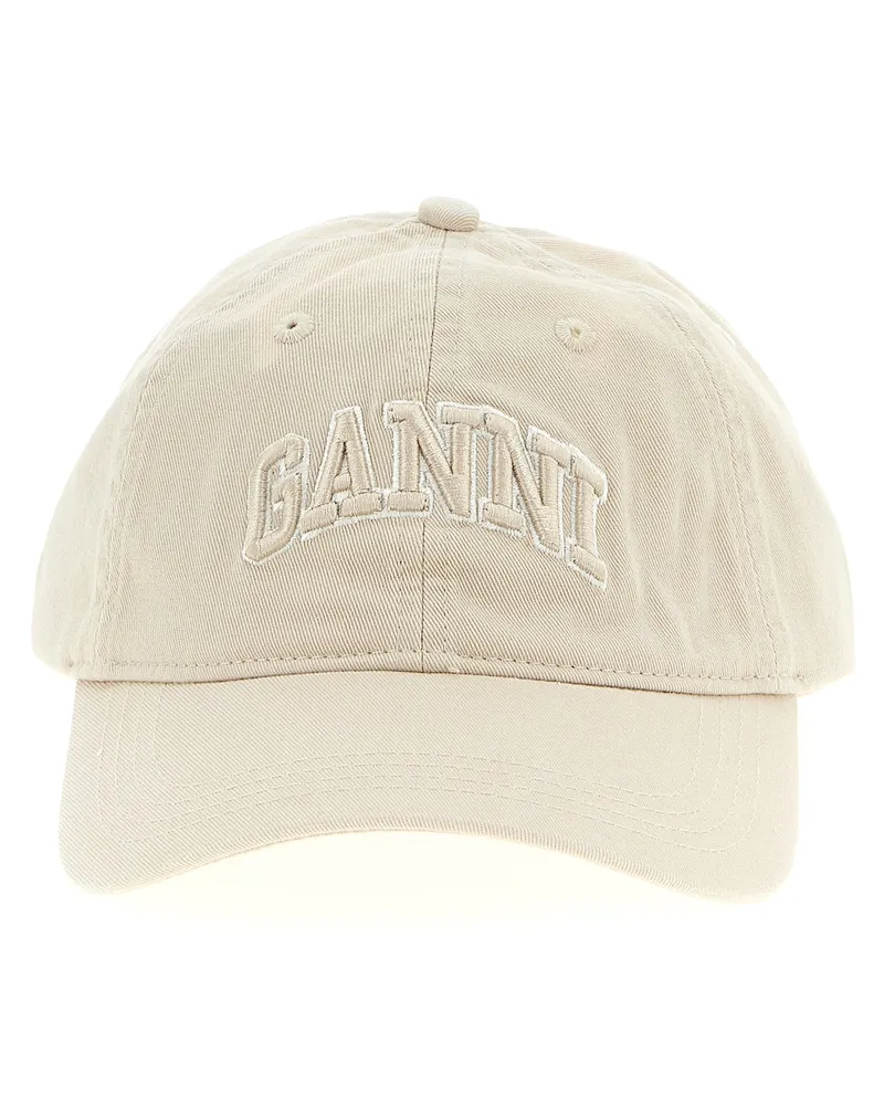 Ganni Stickerei-Kappe White
