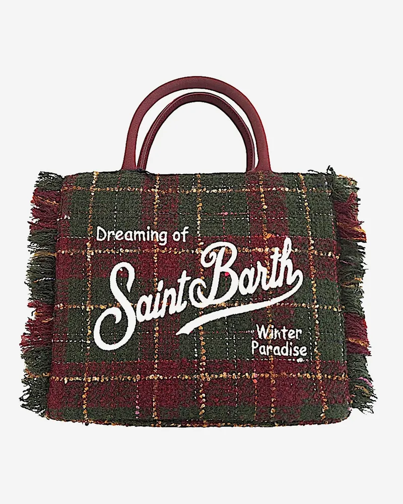 MC2 Saint Barth Colette Tasche aus karierter Wollmischung Red