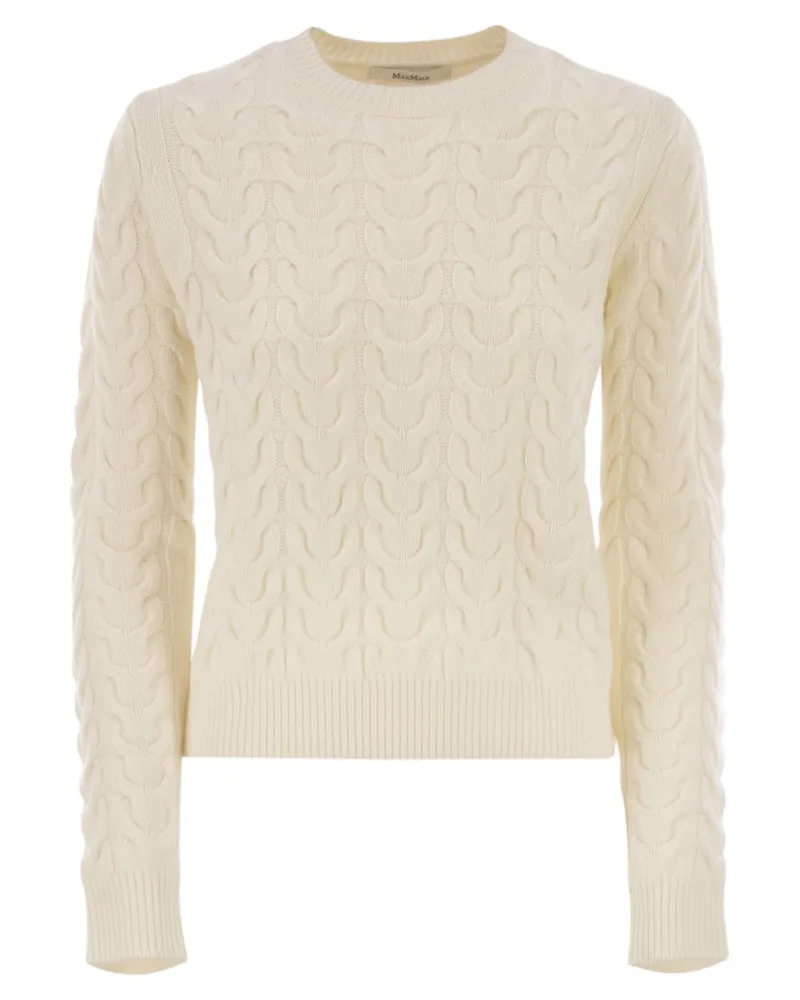 Max Mara Aramis Kaschmirpullover mit schmaler Passform White