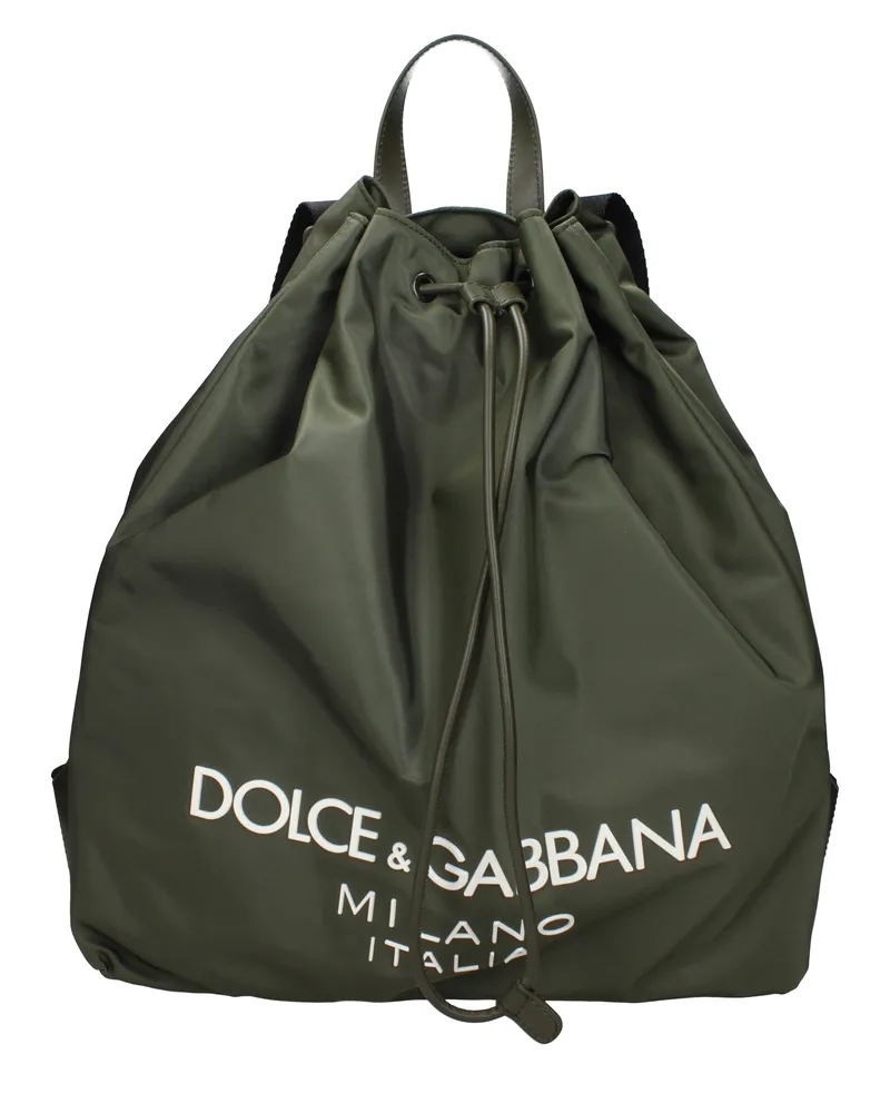 Dolce & Gabbana Dolce&Gabbana Herrens Rucksäcke und Gürteltaschen aus grünem Nylon -