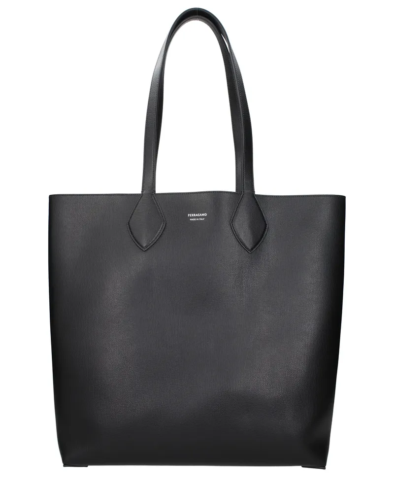 Ferragamo Herrens Leder-Umhängetaschen Schwarz -