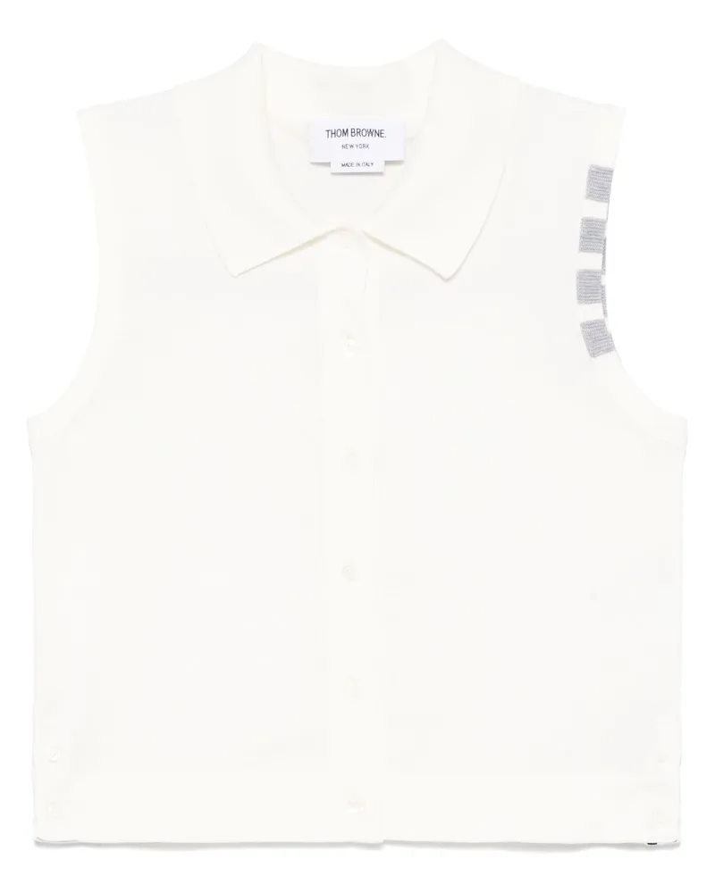 Thom Browne 4 Bar Baumwolloberteil White