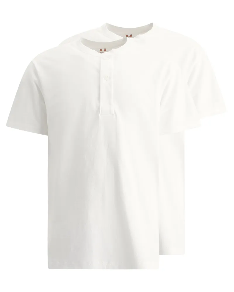 Beams Plus Balken plus 2 Pack Henley T -Shirts White