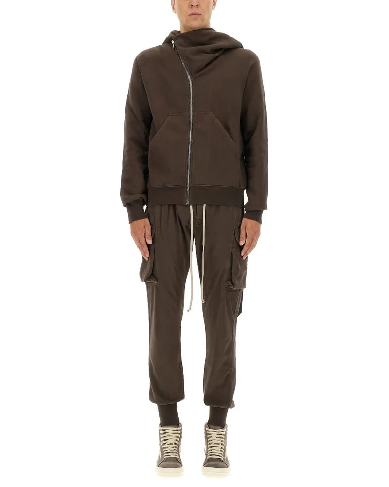 DRKSHDW by Rick Owens Asymmetrisches Zipper -Sweatshirt Brown