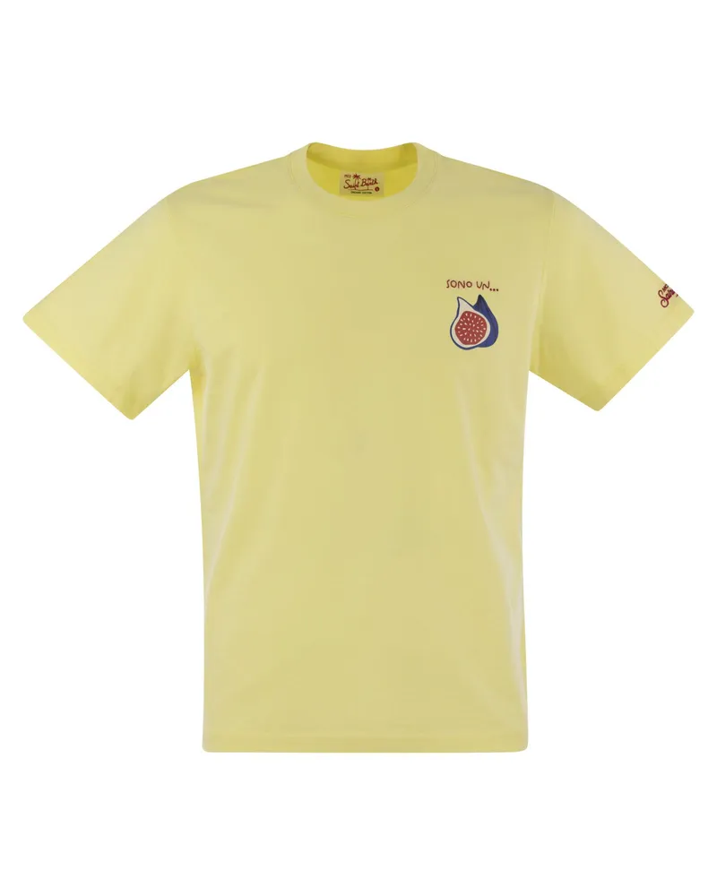 MC2 Saint Barth T -Shirt mit Brustdruck Yellow