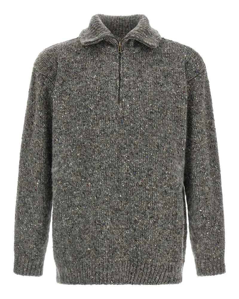 Maison Margiela Pullover mit halbem Reißverschluss Gray